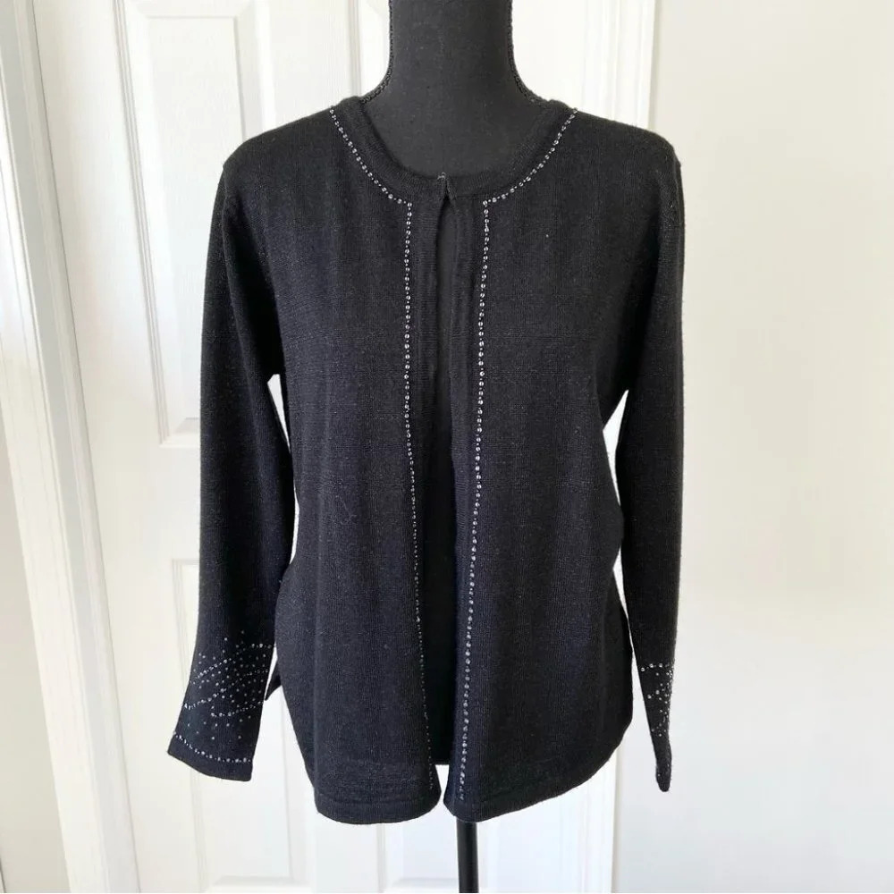 Vintage Beta’s Choice Wool Blend Beaded  Sequins Embellished Cardigan